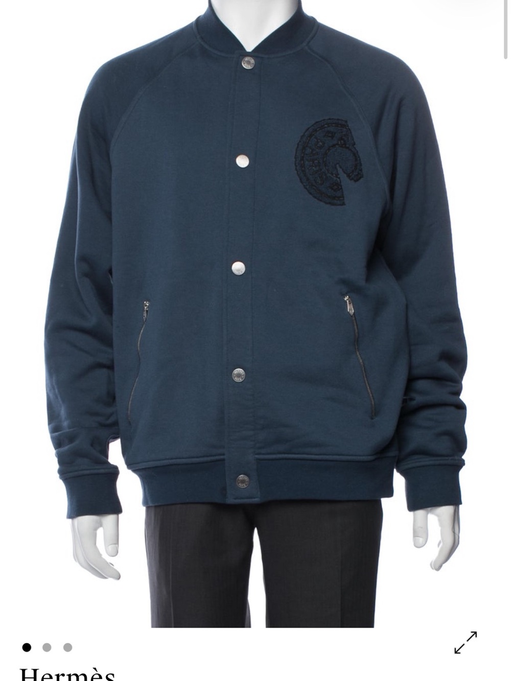 Hermes Dark Navy Bomber Jacket